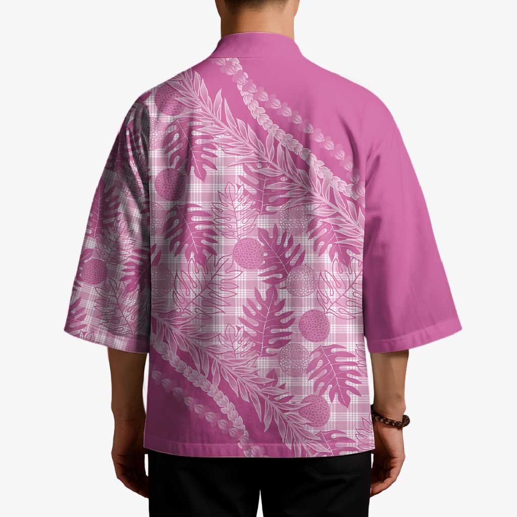 Hawaii Breadfruit Palaka Kimono Omaomao Ulaula Maile Lei - Polynesian Pride