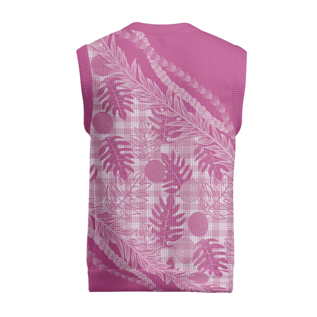 Hawaii Breadfruit Palaka Christmas Knitted V-Neck Vest Omaomao Ulaula Maile Lei - Polynesian Pride