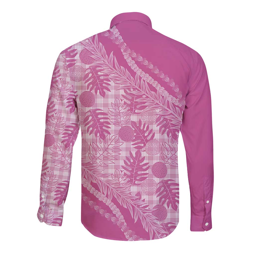 Hawaii Breadfruit Palaka Long Sleeve Button Shirt Omaomao Ulaula Maile Lei - Polynesian Pride