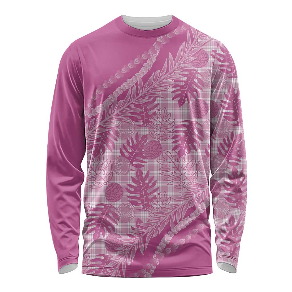 Hawaii Breadfruit Palaka Long Sleeve Shirt Omaomao Ulaula Maile Lei - Polynesian Pride