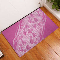 Hawaii Breadfruit Palaka Rubber Doormat Omaomao Ulaula Maile Lei - Polynesian Pride