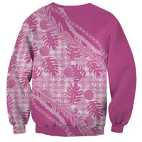 Hawaii Breadfruit Palaka Sweatshirt Omaomao Ulaula Maile Lei - Polynesian Pride