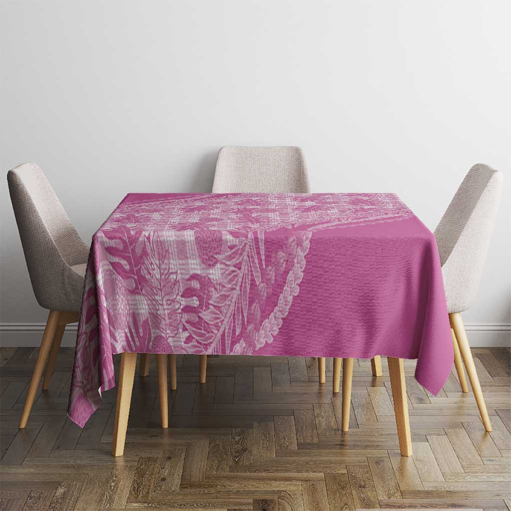 Hawaii Breadfruit Palaka Tablecloth Omaomao Ulaula Maile Lei - Polynesian Pride