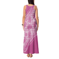 Hawaii Breadfruit Palaka Tank Maxi Dress Omaomao Ulaula Maile Lei LT9 - Polynesian Pride