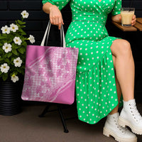 Hawaii Breadfruit Palaka Tote Bag Omaomao Ulaula Maile Lei - Polynesian Pride