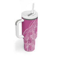 Hawaii Breadfruit Palaka Tumbler With Handle Omaomao Ulaula Maile Lei - Polynesian Pride