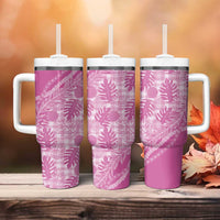 Hawaii Breadfruit Palaka Tumbler With Handle Omaomao Ulaula Maile Lei - Polynesian Pride