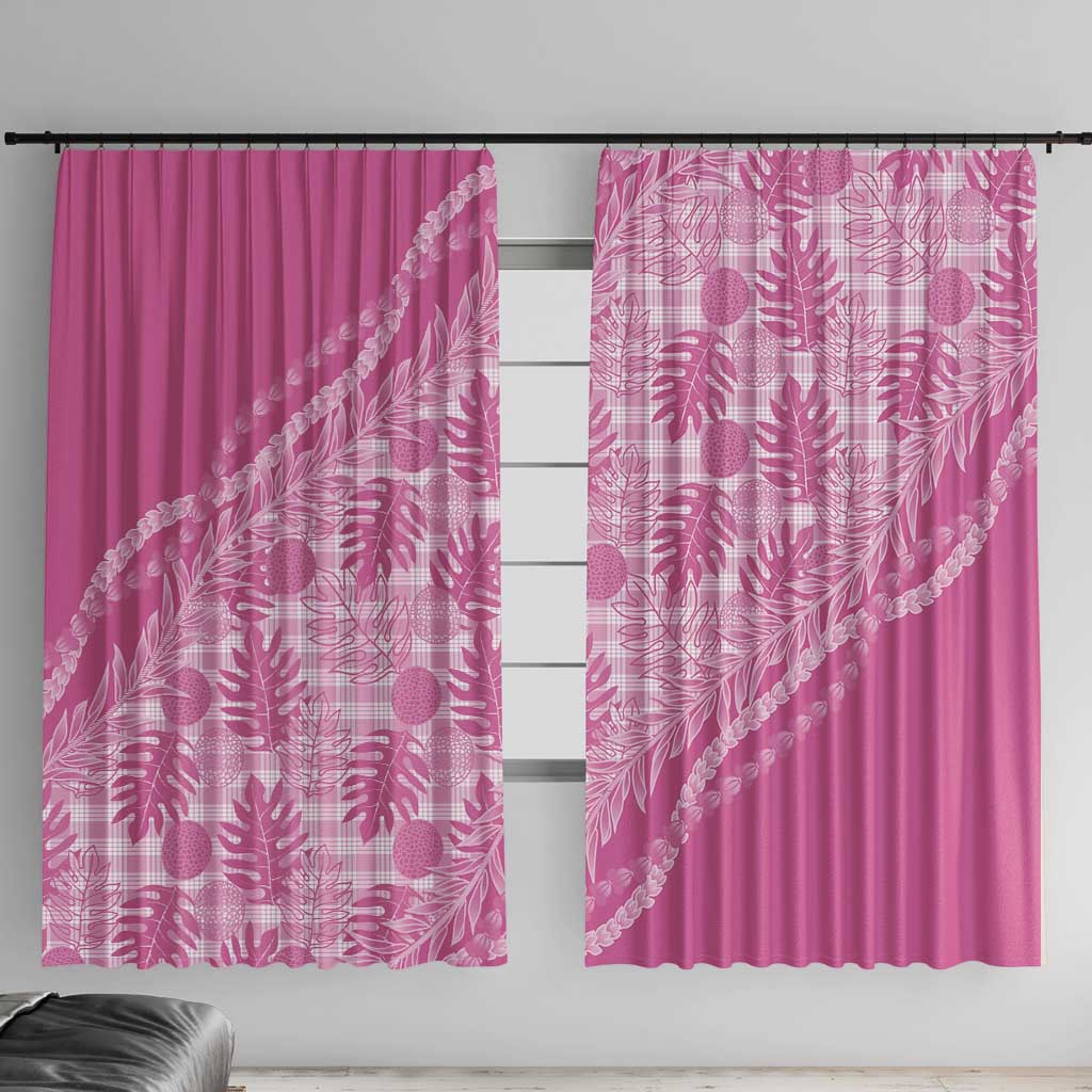 Hawaii Breadfruit Palaka Window Curtain Omaomao Ulaula Maile Lei - Polynesian Pride