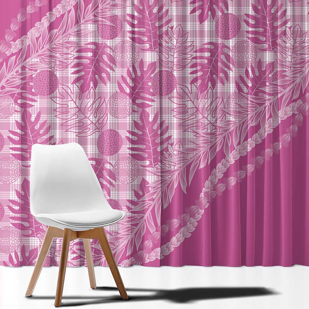Hawaii Breadfruit Palaka Window Curtain Omaomao Ulaula Maile Lei - Polynesian Pride