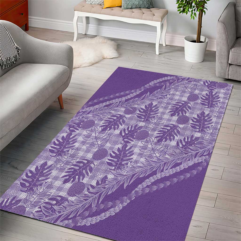 Hawaii Breadfruit Palaka Area Rug Poni Maile Lei - Polynesian Pride