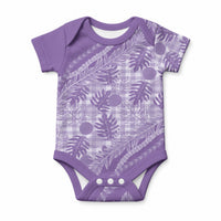 Hawaii Breadfruit Palaka Baby Onesie Poni Maile Lei