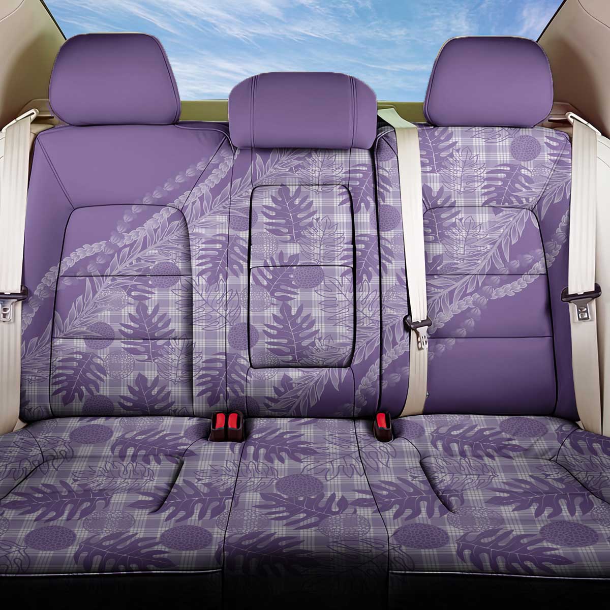 Hawaii Breadfruit Palaka Back Car Seat Cover Poni Maile Lei - Polynesian Pride