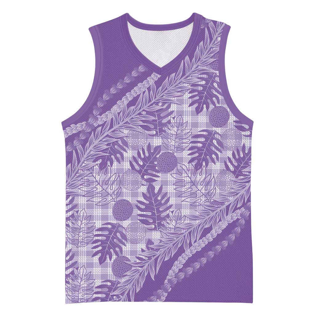 Hawaii Breadfruit Palaka Basketball Jersey Poni Maile Lei - Polynesian Pride