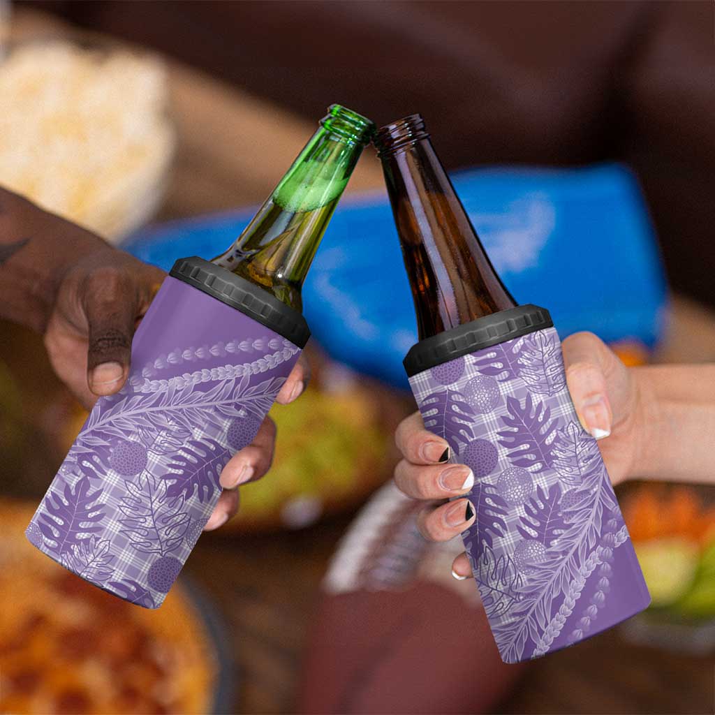 Hawaii Breadfruit Palaka 4 in 1 Can Cooler Tumbler Poni Maile Lei - Polynesian Pride