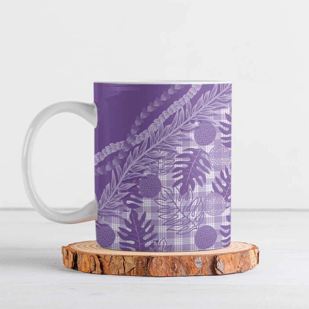 Hawaii Breadfruit Palaka Ceramic Mug Poni Maile Lei - Polynesian Pride