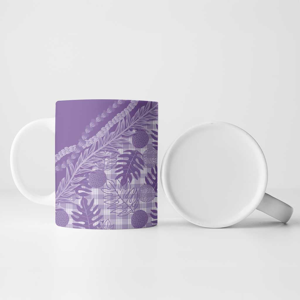 Hawaii Breadfruit Palaka Ceramic Mug Poni Maile Lei - Polynesian Pride