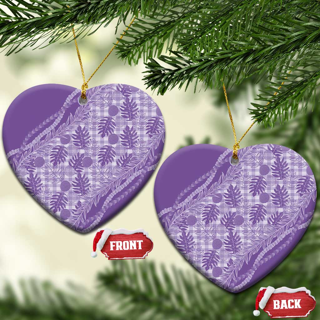 Hawaii Breadfruit Palaka Ceramic Ornament Poni Maile Lei - Polynesian Pride