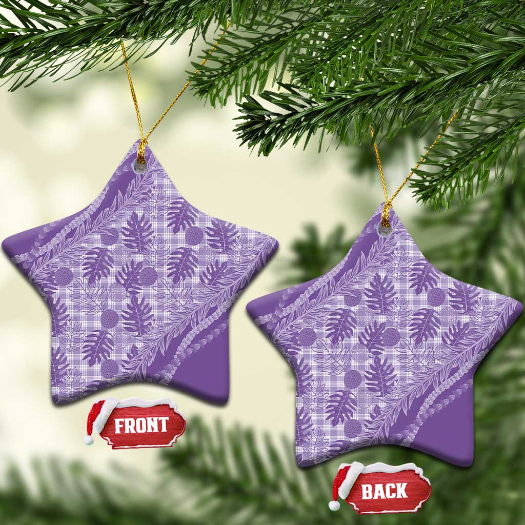 Hawaii Breadfruit Palaka Ceramic Ornament Poni Maile Lei - Polynesian Pride