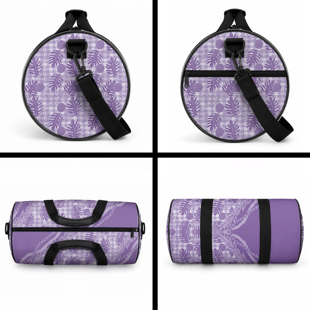 Hawaii Breadfruit Palaka Duffle Bag Poni Maile Lei