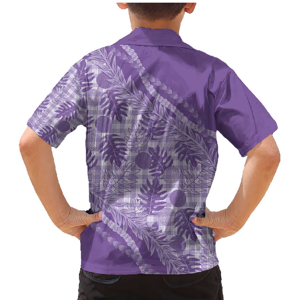 Hawaii Breadfruit Palaka Family Matching Mermaid Dress and Hawaiian Shirt Poni Maile Lei - Polynesian Pride