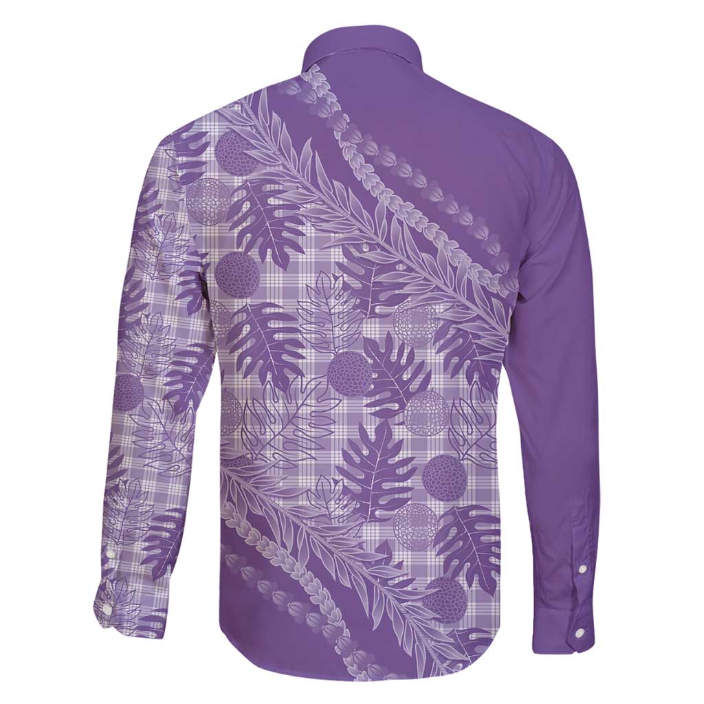 Hawaii Breadfruit Palaka Family Matching Off Shoulder Maxi Dress and Hawaiian Shirt Poni Maile Lei - Polynesian Pride