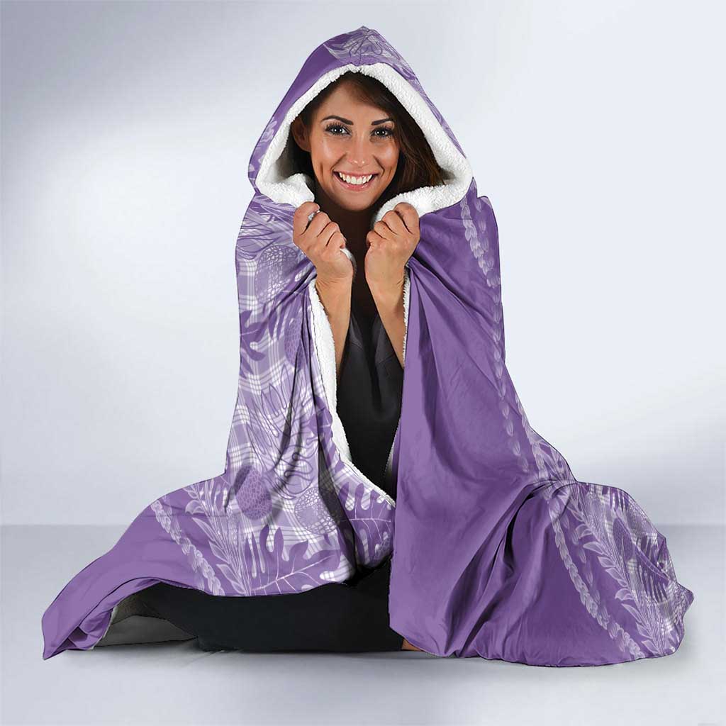 Hawaii Breadfruit Palaka Hooded Blanket Poni Maile Lei - Polynesian Pride