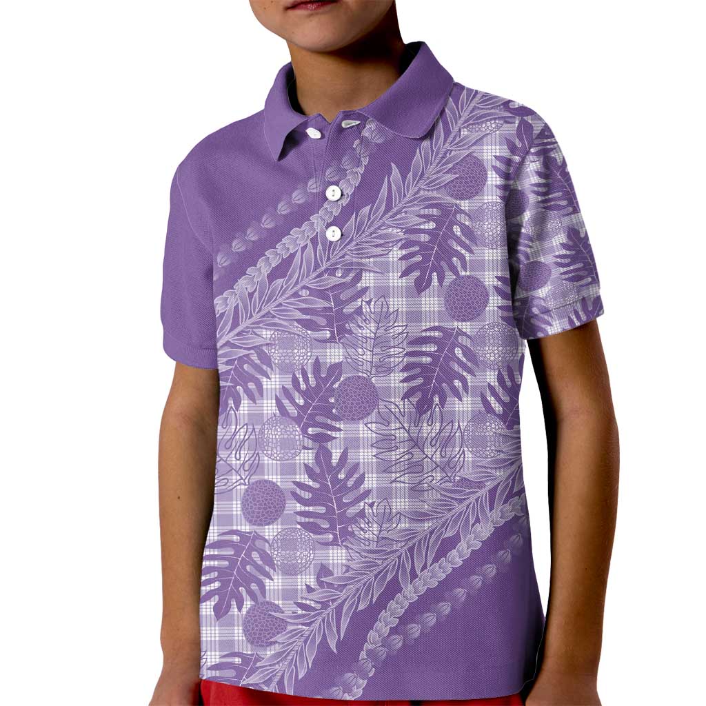 Hawaii Breadfruit Palaka Kid Polo Shirt Poni Maile Lei - Polynesian Pride