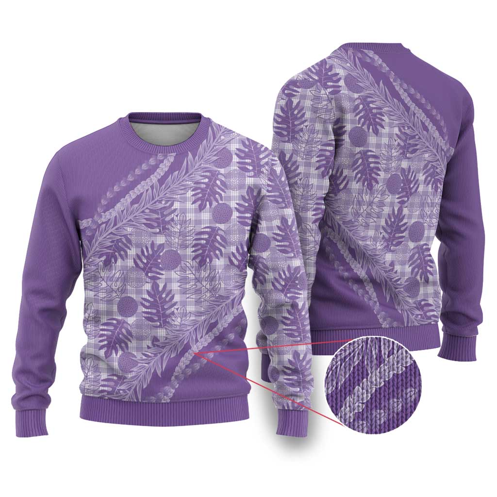 Hawaii Breadfruit Palaka Ugly Christmas Sweater Poni Maile Lei - Polynesian Pride