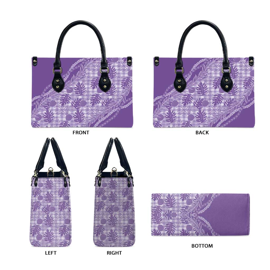 Hawaii Breadfruit Palaka Leather Bag Poni Maile Lei - Polynesian Pride