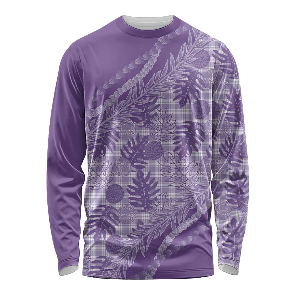 Hawaii Breadfruit Palaka Long Sleeve Shirt Poni Maile Lei - Polynesian Pride