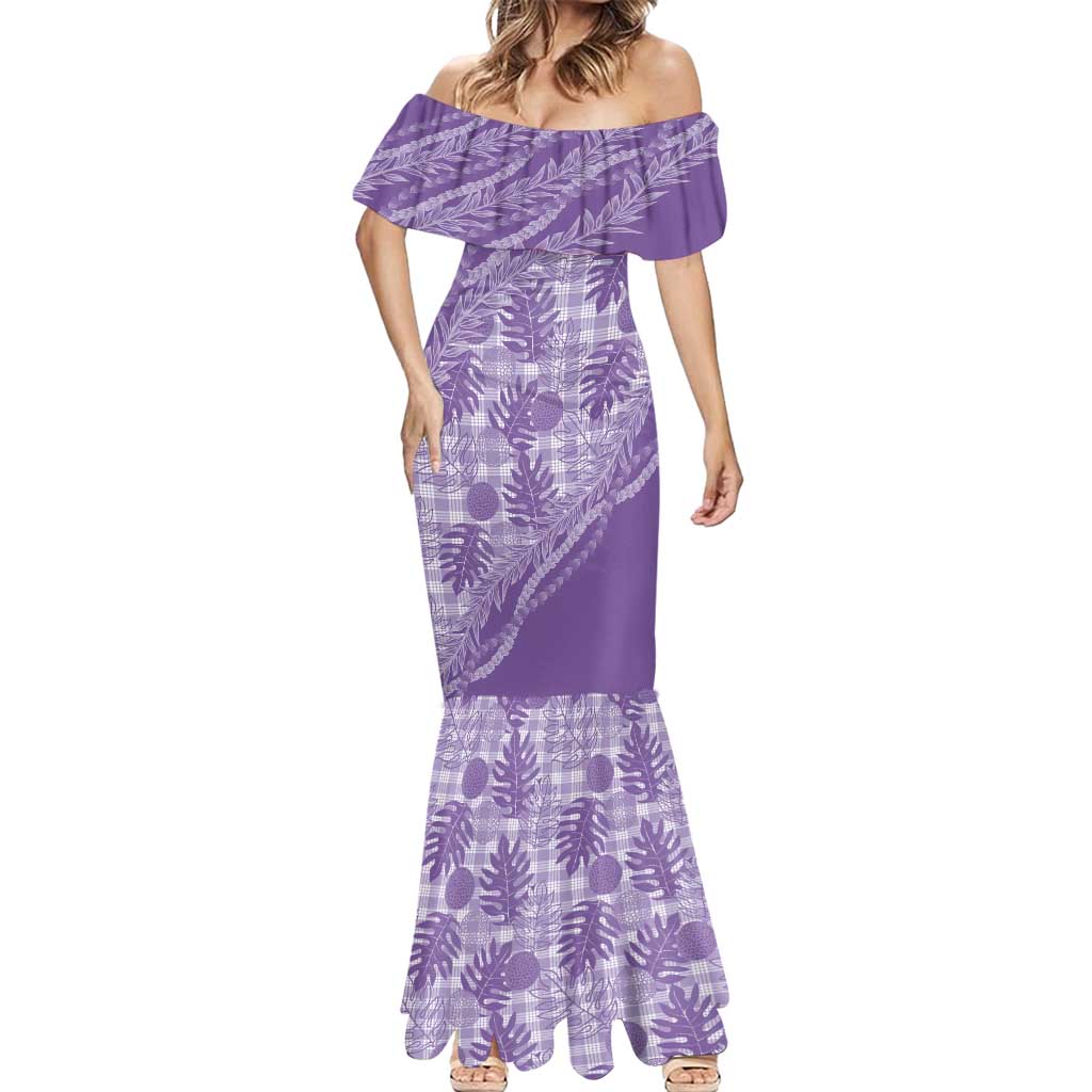 Hawaii Breadfruit Palaka Mermaid Dress Poni Maile Lei - Polynesian Pride