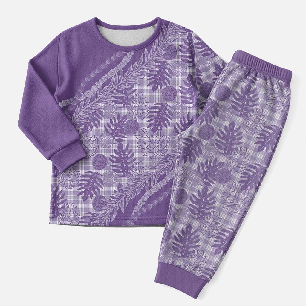 Hawaii Breadfruit Palaka Christmas Pajama Set Poni Maile Lei - Polynesian Pride