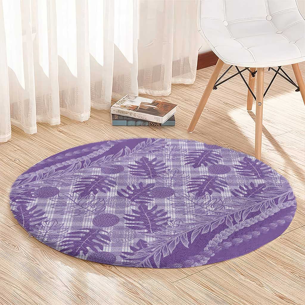 Hawaii Breadfruit Palaka Round Carpet Poni Maile Lei - Polynesian Pride