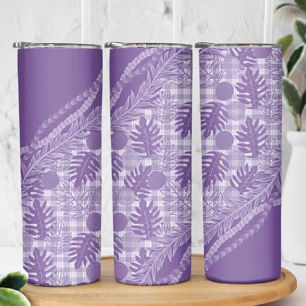 Hawaii Breadfruit Palaka Skinny Tumbler Poni Maile Lei - Polynesian Pride