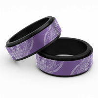 Hawaii Breadfruit Palaka Spinner Ring Poni Maile Lei LT9 Black Purple - Polynesian Pride