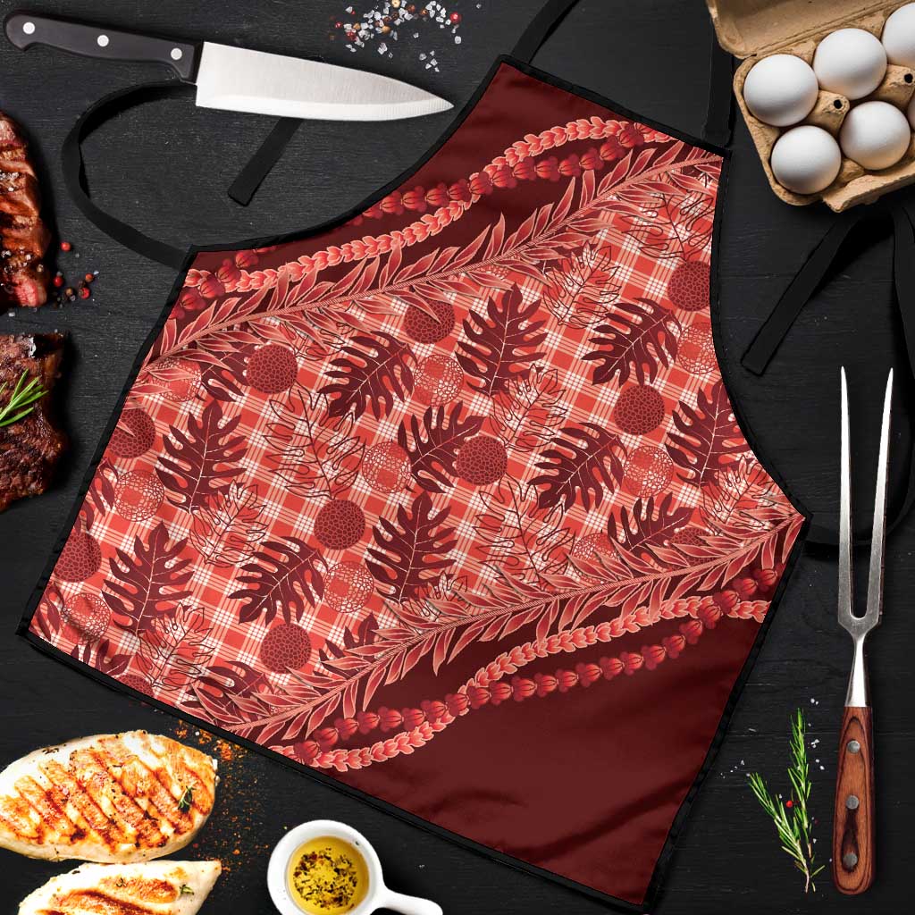 Hawaii Breadfruit Palaka Apron Ulaula Maile Lei - Polynesian Pride