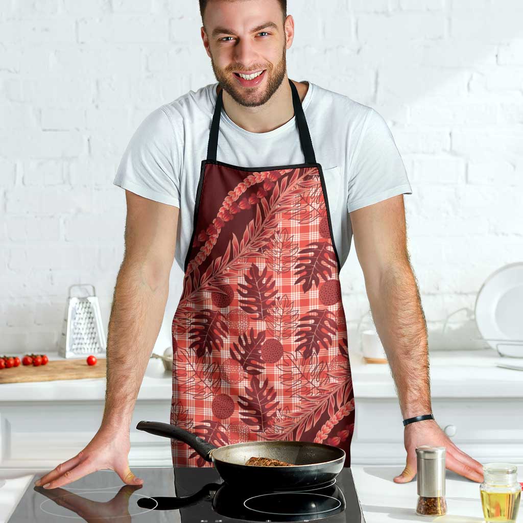 Hawaii Breadfruit Palaka Apron Ulaula Maile Lei - Polynesian Pride