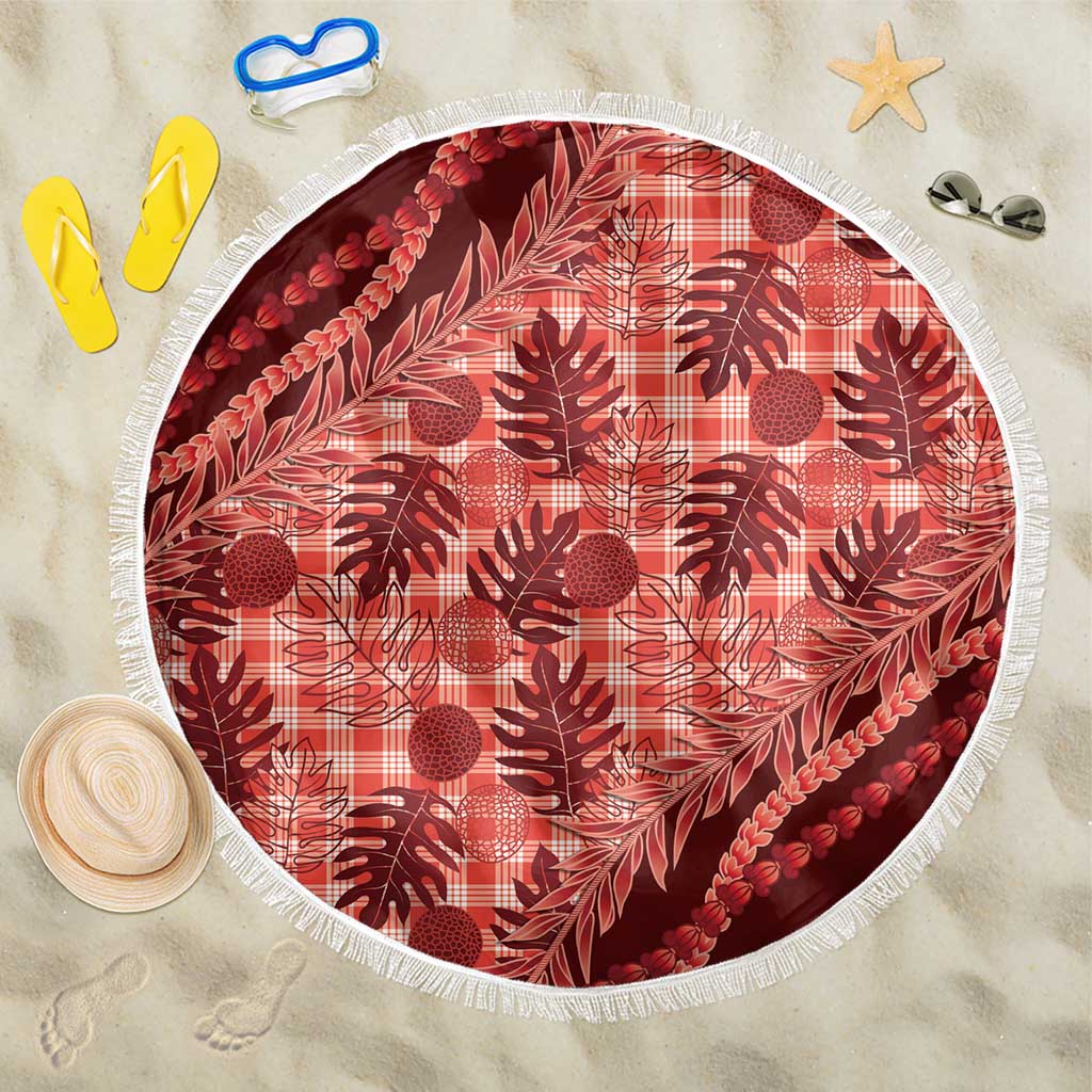 Hawaii Breadfruit Palaka Beach Blanket Ulaula Maile Lei - Polynesian Pride