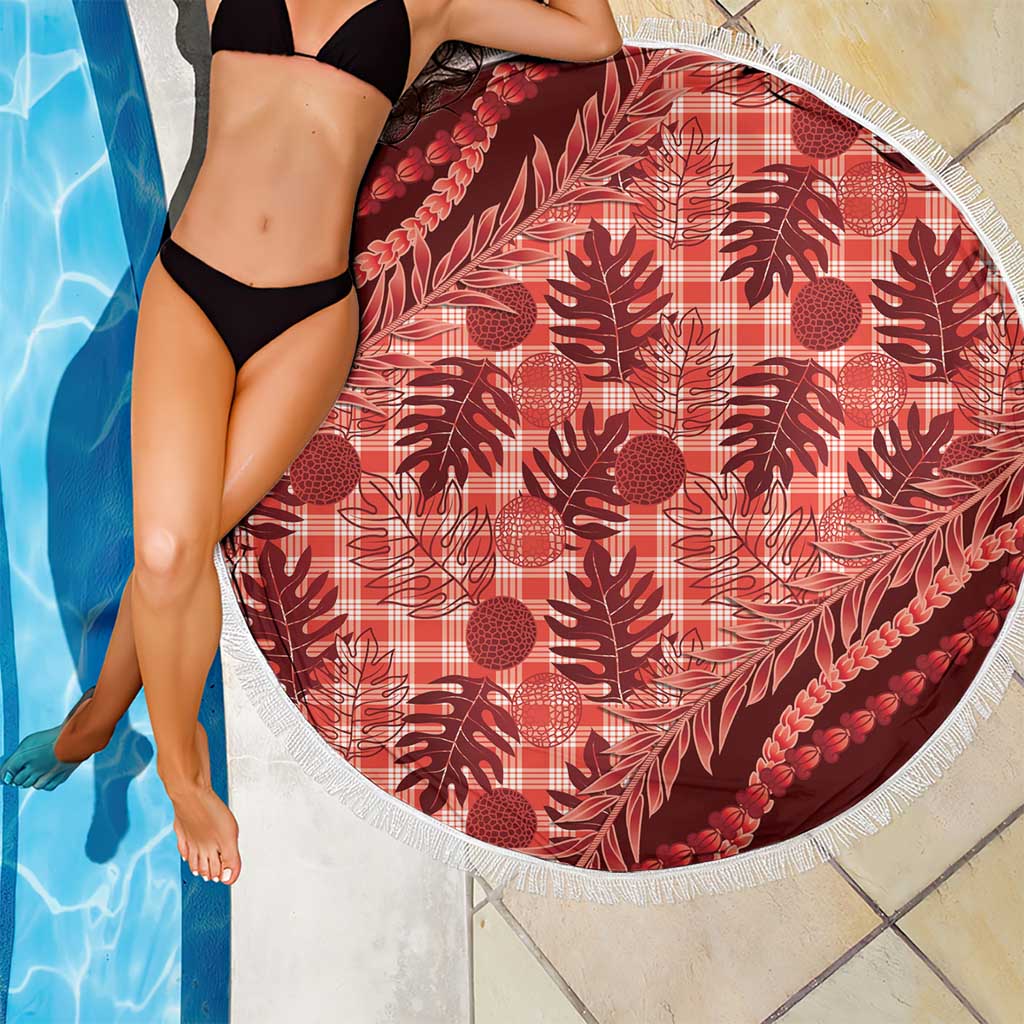 Hawaii Breadfruit Palaka Beach Blanket Ulaula Maile Lei - Polynesian Pride