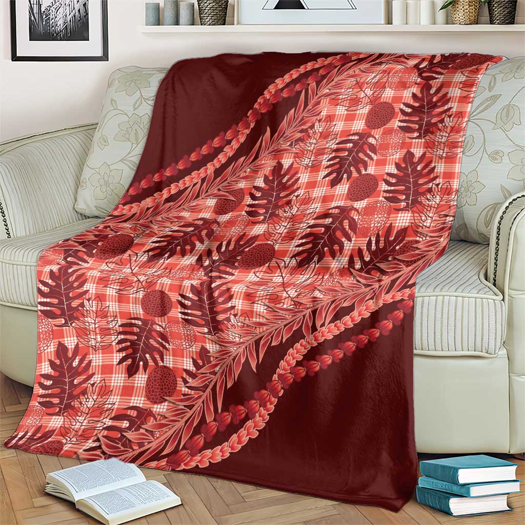 Hawaii Breadfruit Palaka Blanket Ulaula Maile Lei - Polynesian Pride