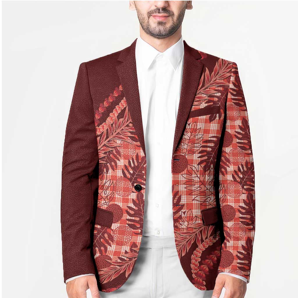 Hawaii Breadfruit Palaka Blazer Ulaula Maile Lei - Polynesian Pride