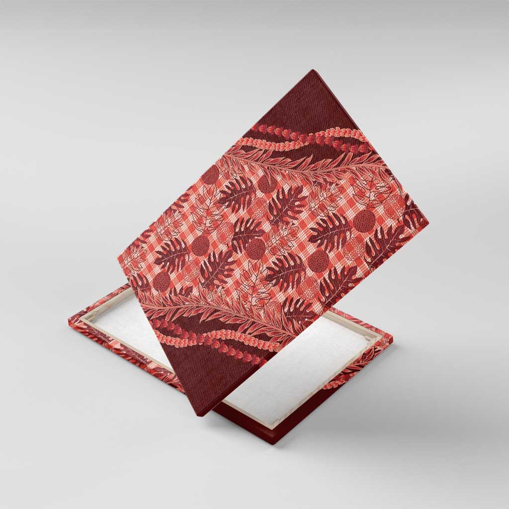 Hawaii Breadfruit Palaka Canvas Wall Art Ulaula Maile Lei - Polynesian Pride