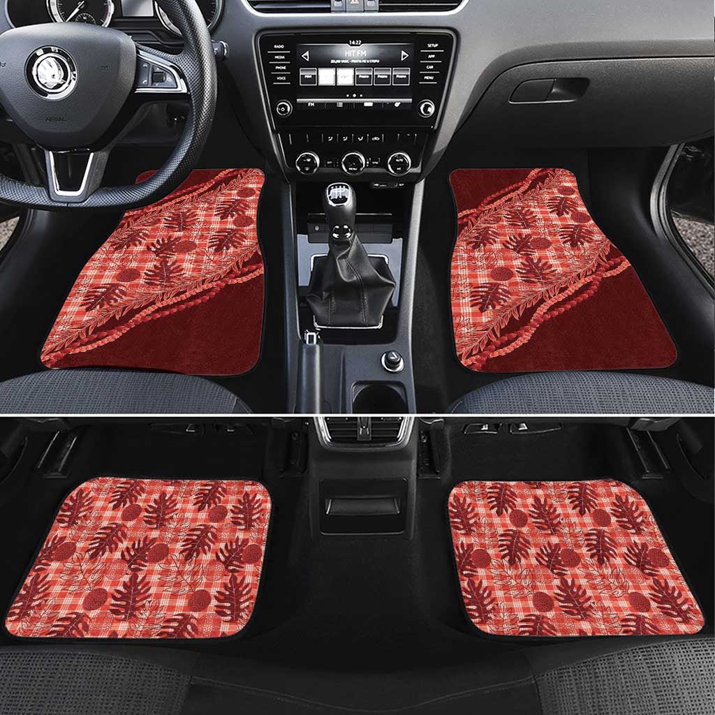 Hawaii Breadfruit Palaka Car Mats Ulaula Maile Lei - Polynesian Pride
