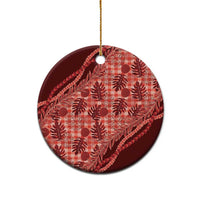 Hawaii Breadfruit Palaka Ceramic Ornament Ulaula Maile Lei - Polynesian Pride