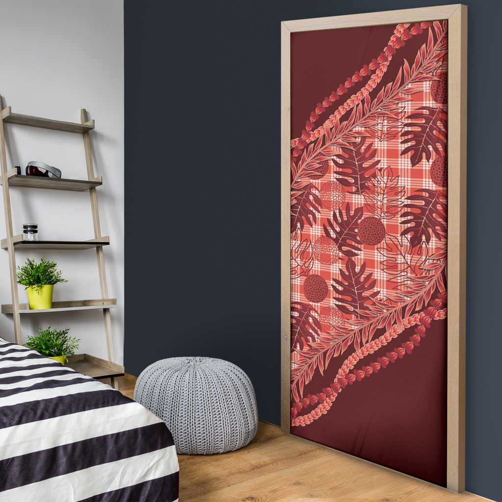 Hawaii Breadfruit Palaka Door Cover Ulaula Maile Lei - Polynesian Pride