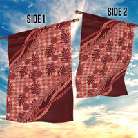 Hawaii Breadfruit Palaka Garden Flag Ulaula Maile Lei - Polynesian Pride