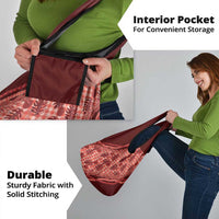 Hawaii Breadfruit Palaka Grocery Bag Ulaula Maile Lei - Polynesian Pride