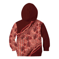 Hawaii Breadfruit Palaka Kid Hoodie Ulaula Maile Lei - Polynesian Pride