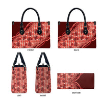 Hawaii Breadfruit Palaka Leather Bag Ulaula Maile Lei - Polynesian Pride