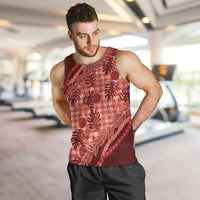 Hawaii Breadfruit Palaka Men Tank Top Ulaula Maile Lei - Polynesian Pride